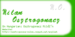 milan osztrogonacz business card